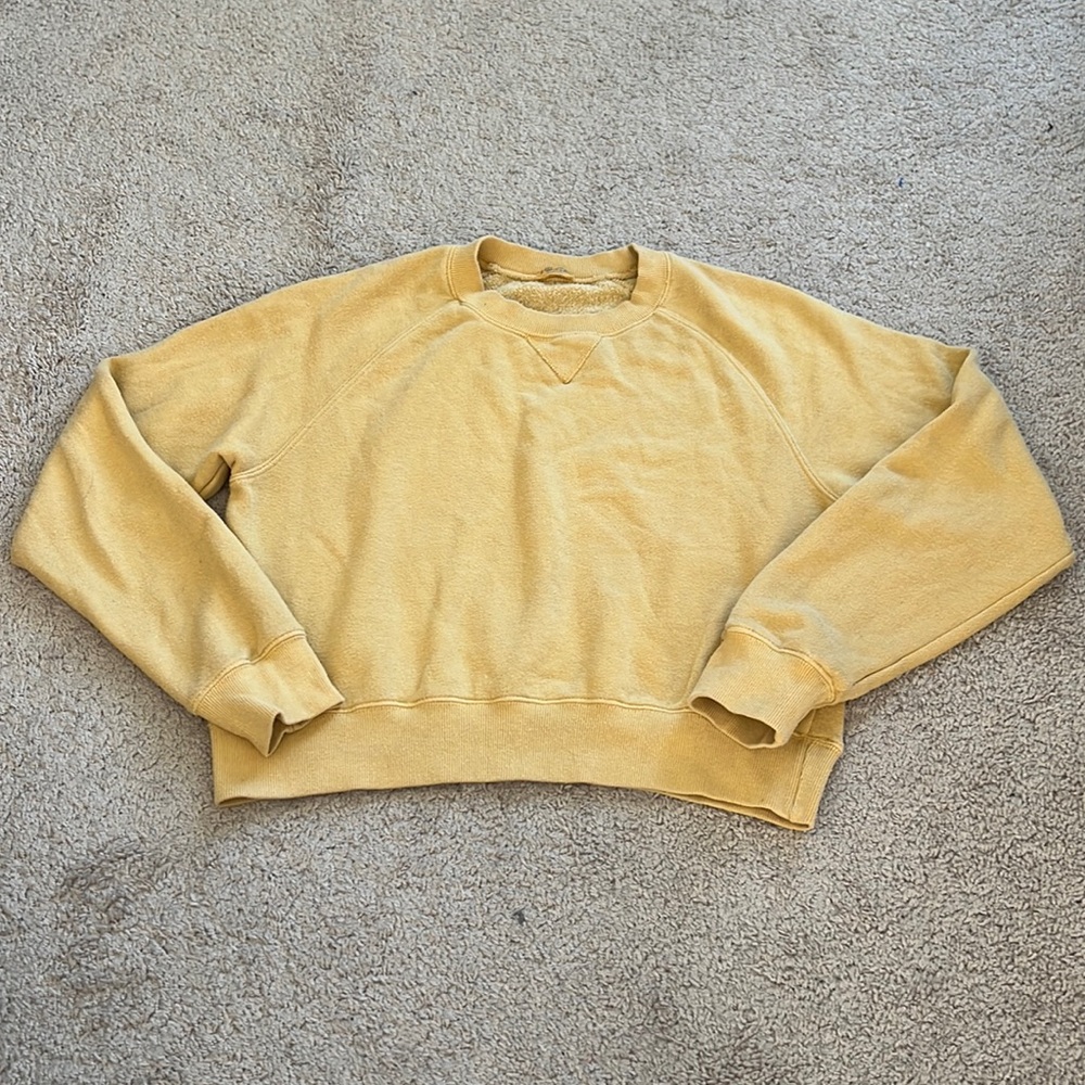 JOHN‎ GALT California Brandy Melville Yellow Mustard Crewneck Sweatshirt size OS